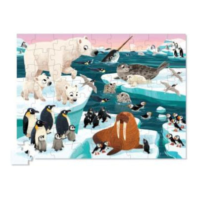 Croc Creek Round Box Puzzle,: Arctic Animals, 72pcs