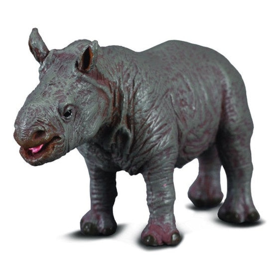 White Rhinoceros Calf Figurine S