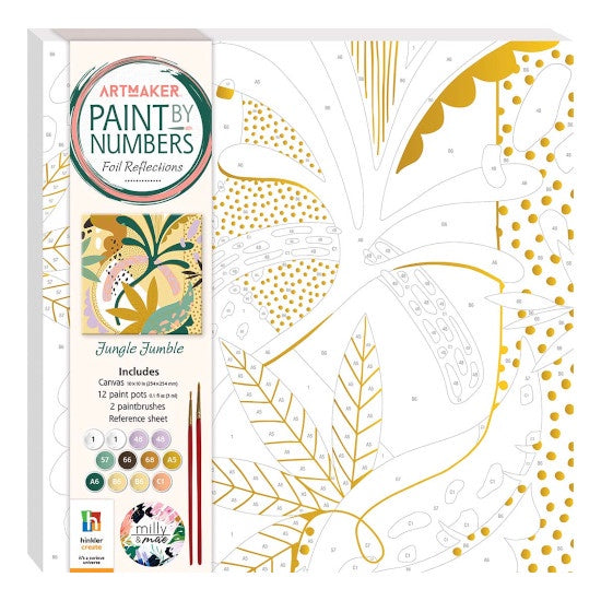 Paint By Numbers Shimmer Effects Canvas: Lush and Leafy