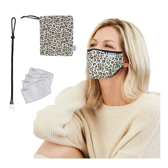 Premium Face Mask Set: Leopard Love, Adult
